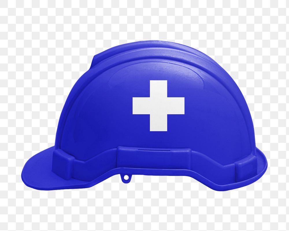 Blue safety helmet mockup, protective equipment