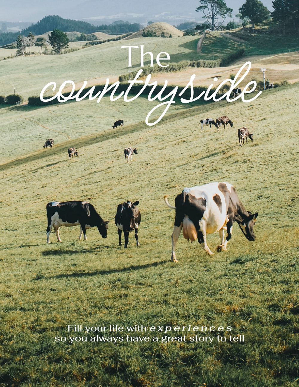 Countryside travel flyer template, editable design