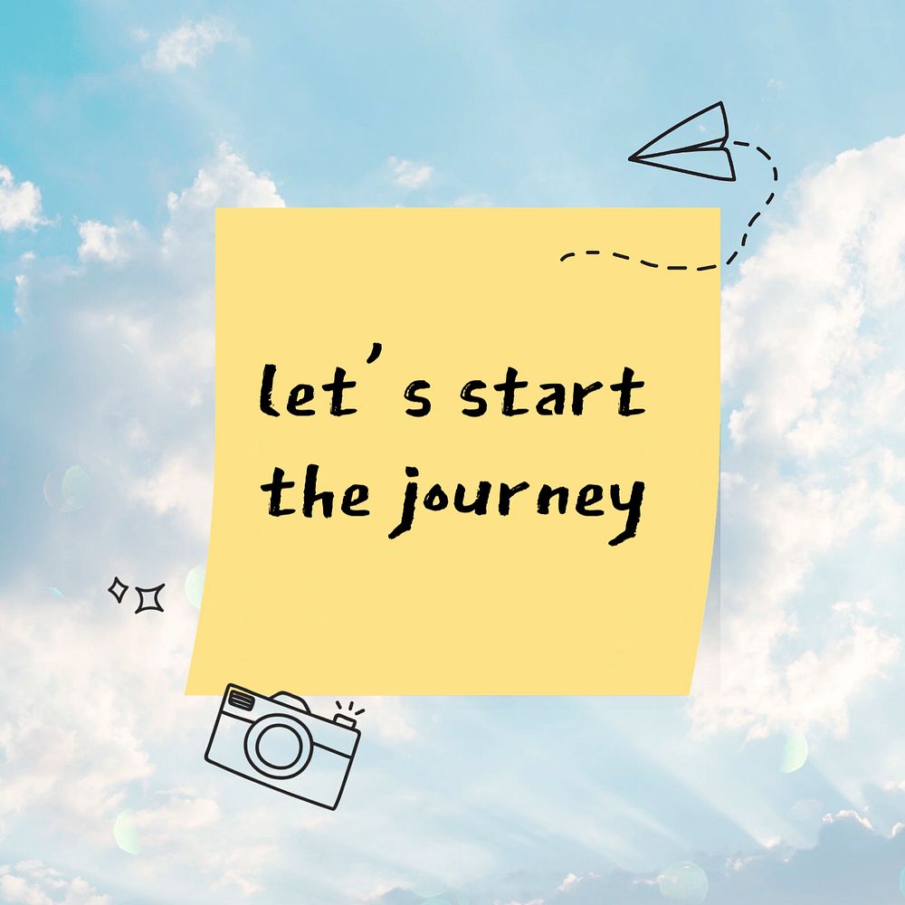 Travel quote Facebook post template, blue sky design