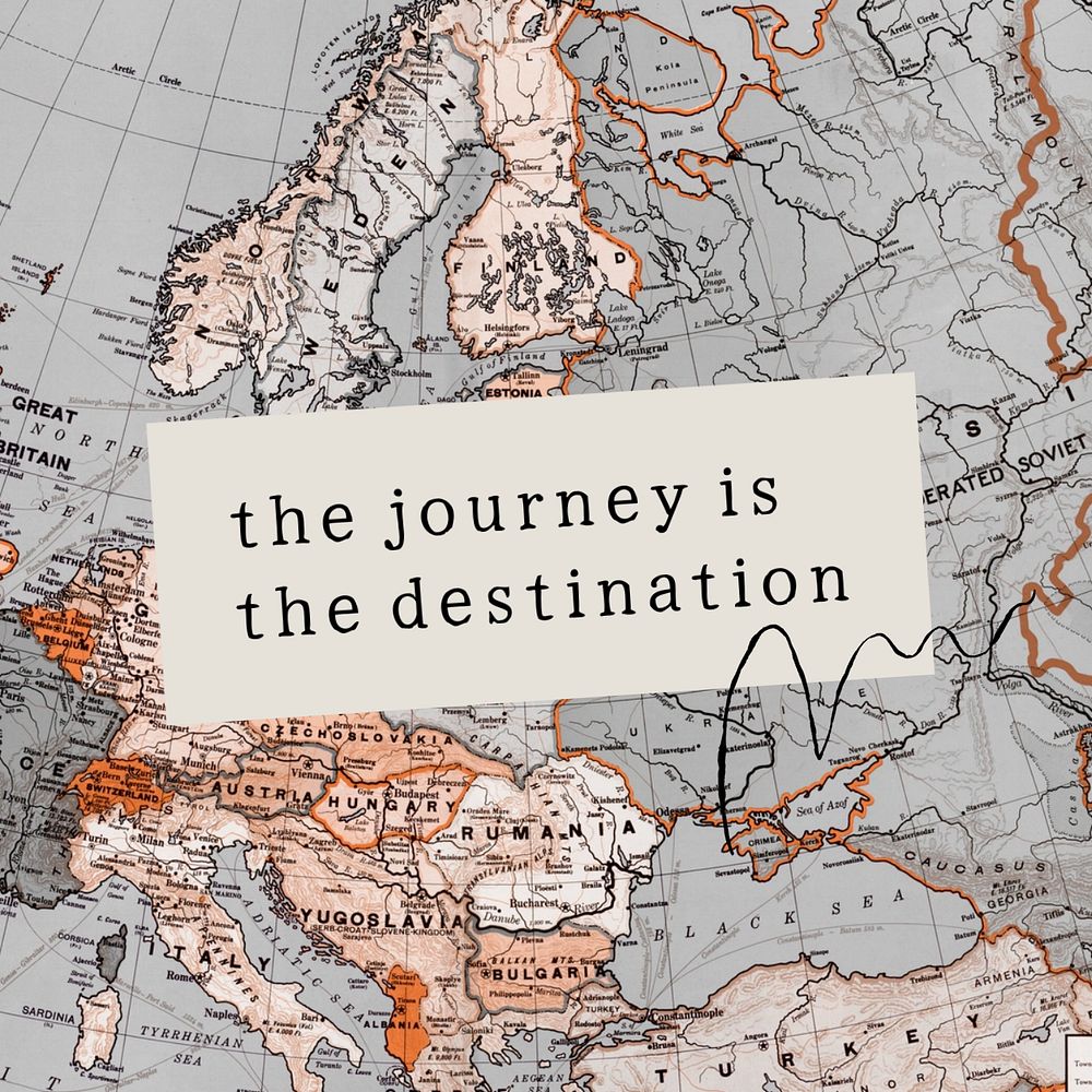 Travel map Facebook post template, editable quote