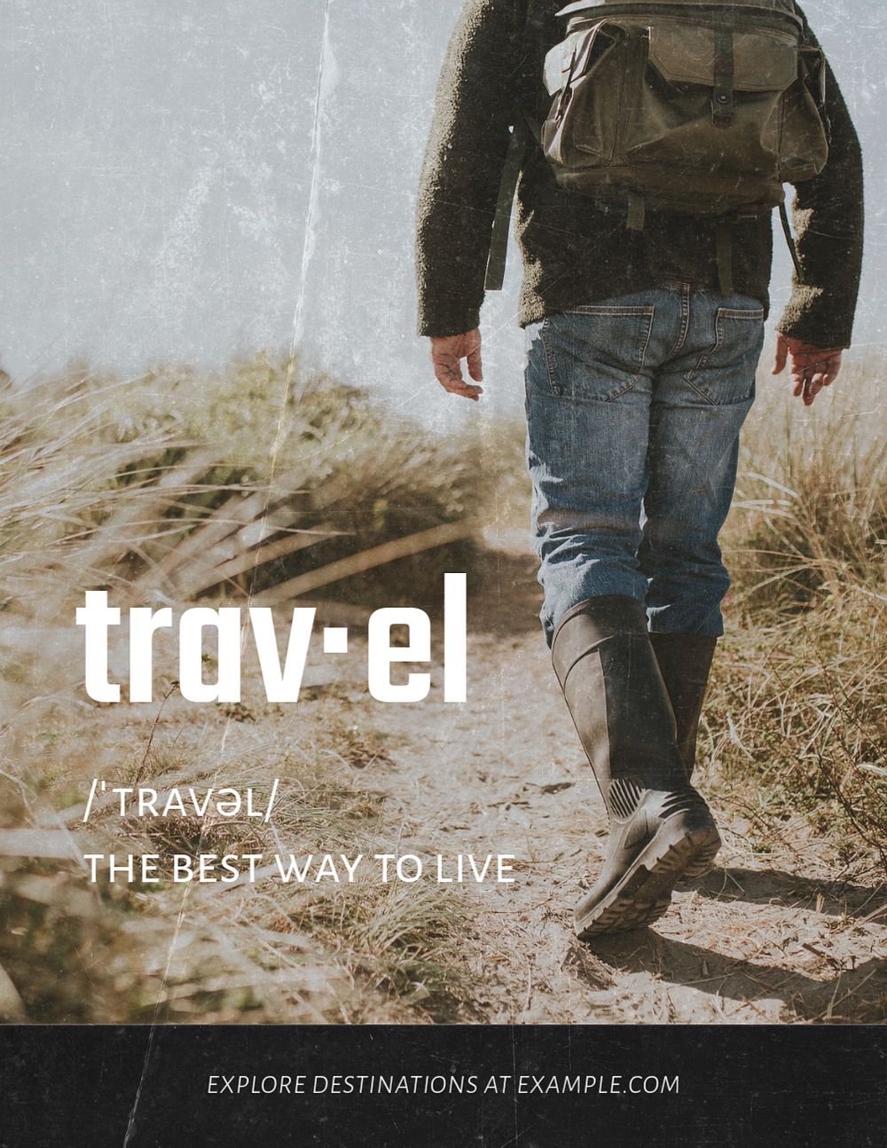 Solo travel flyer template, editable design