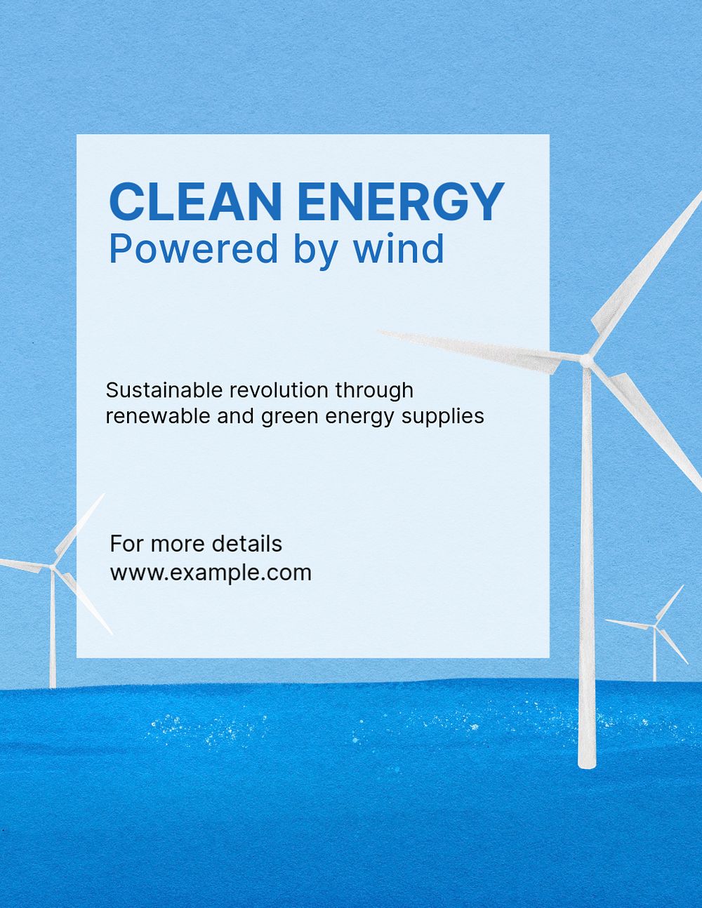 Clean energy poster template, offshore wind farm