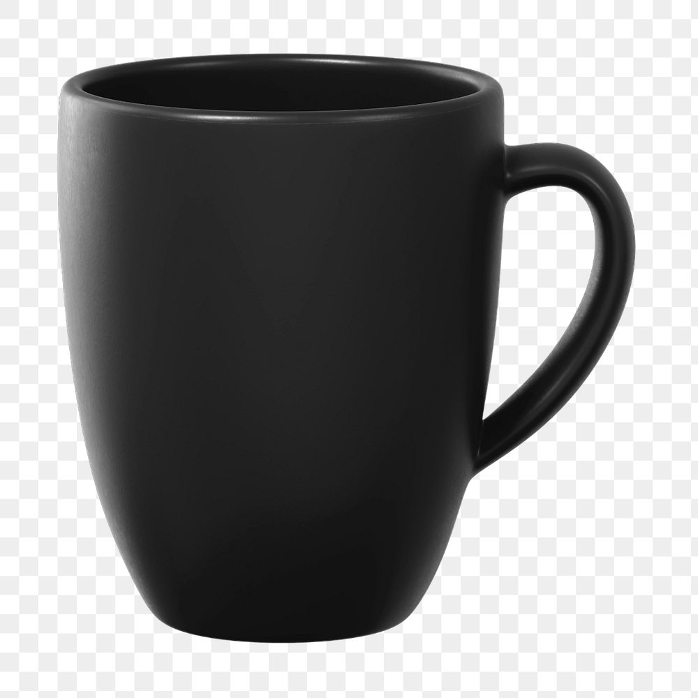 Coffee mug mockup, black ceramic design