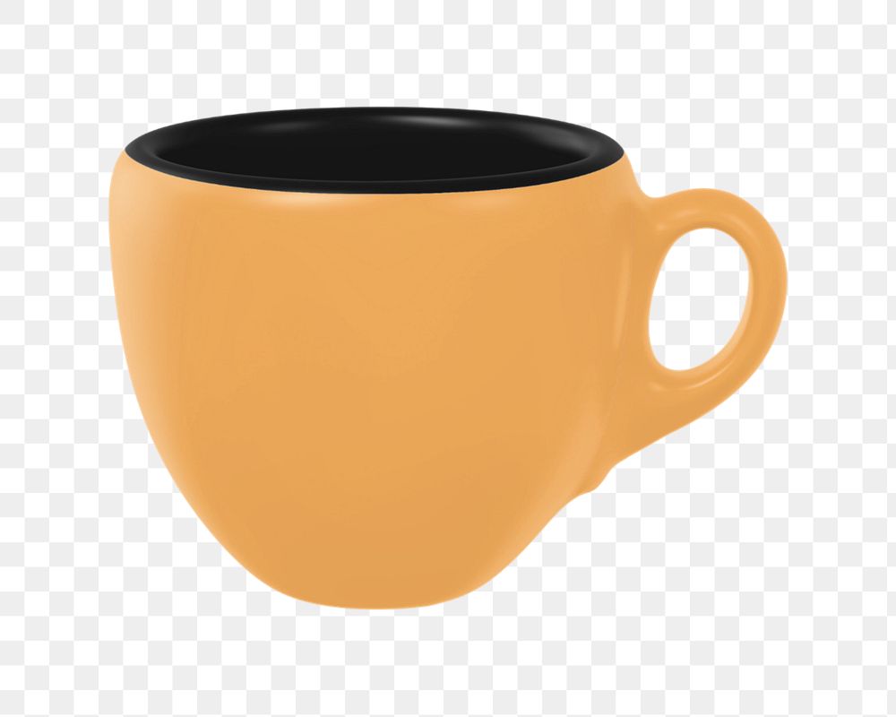 Ceramic espresso cup mockup, orange design