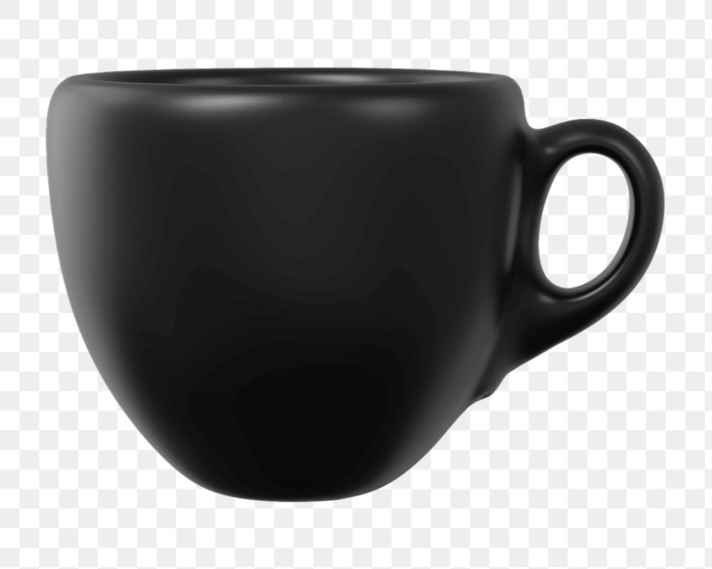 Ceramic espresso cup mockup, black design