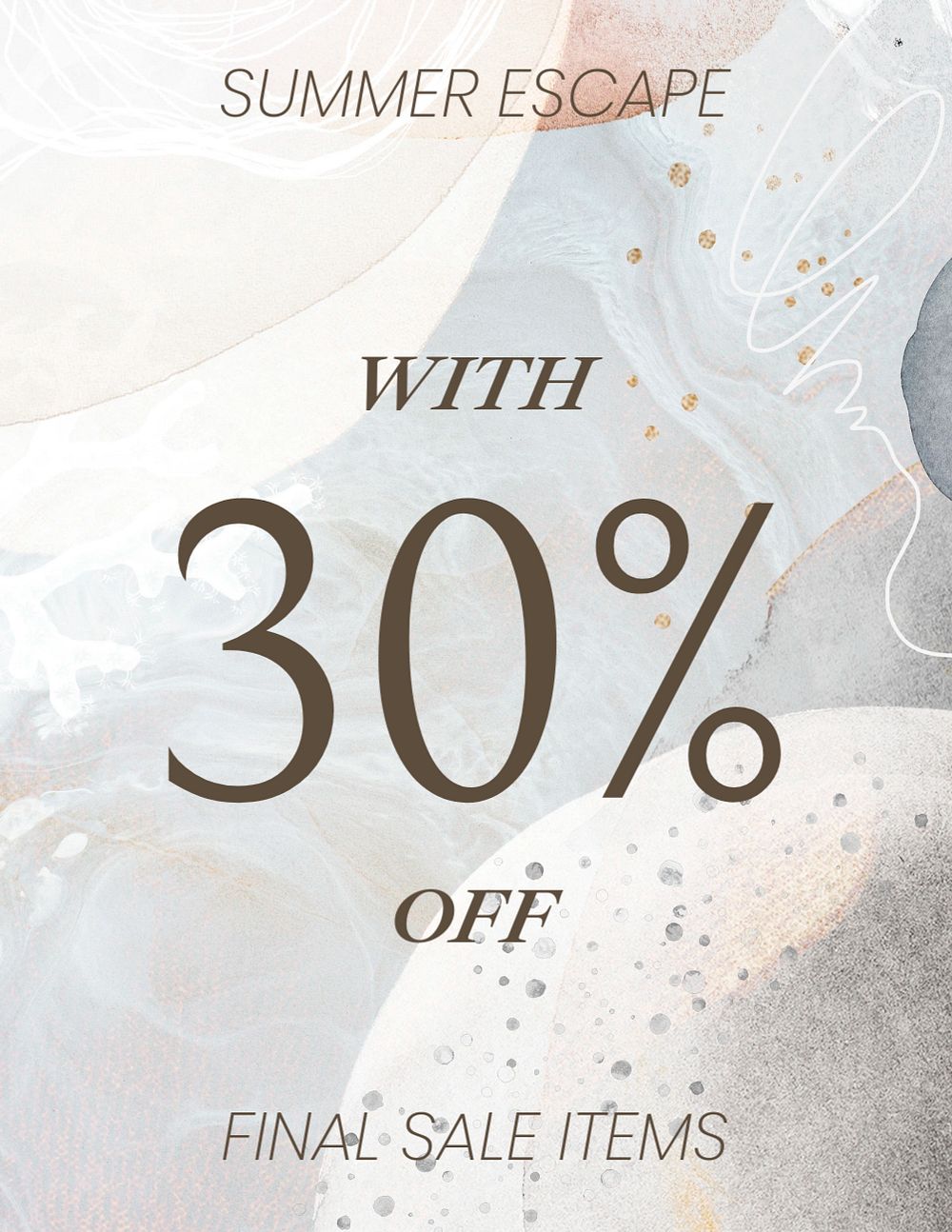 Final sale flyer template, aesthetic editable design