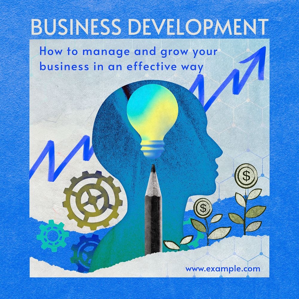 Business development Instagram post template, finance, growth