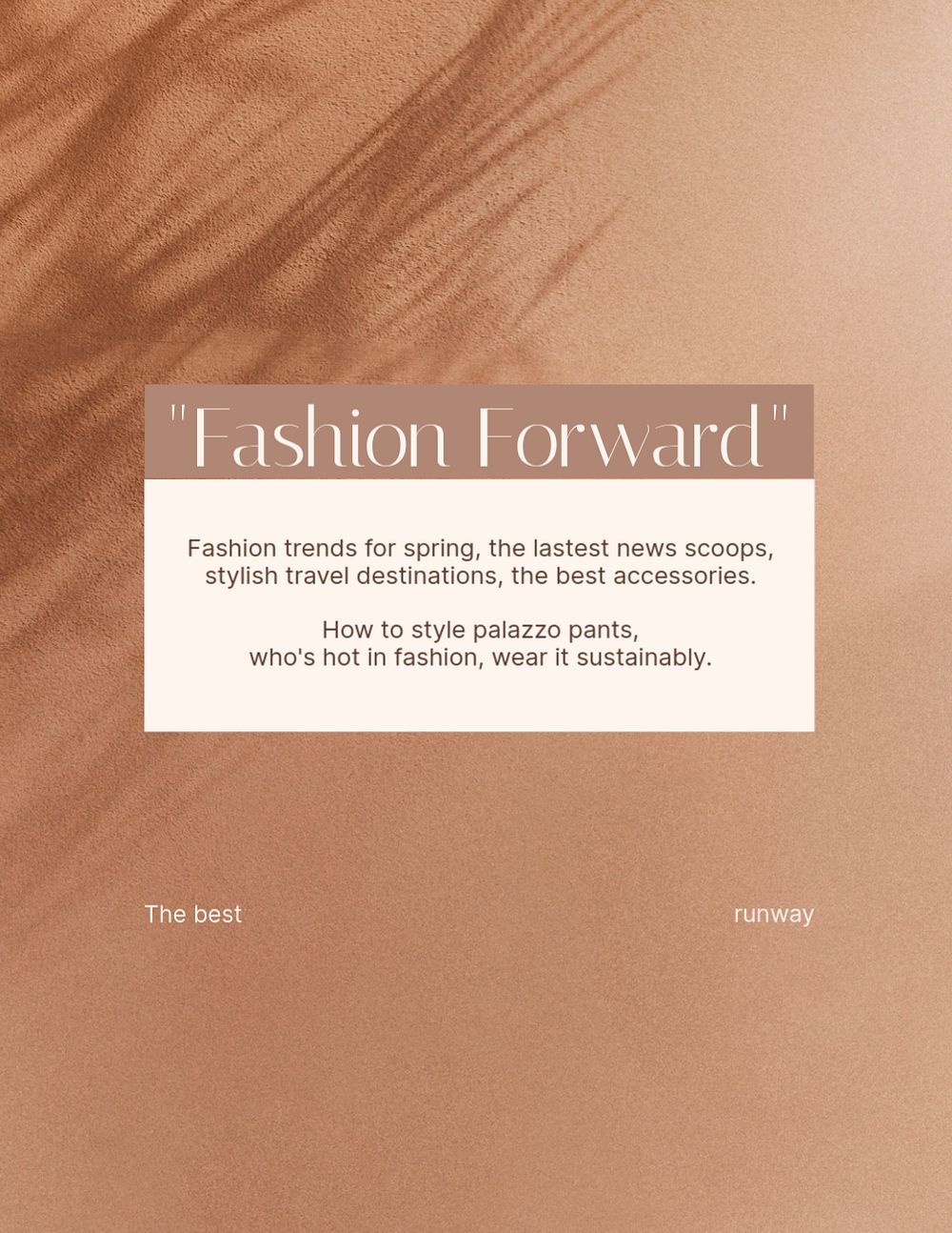Fashion forward flyer editable template, shadow aesthetic