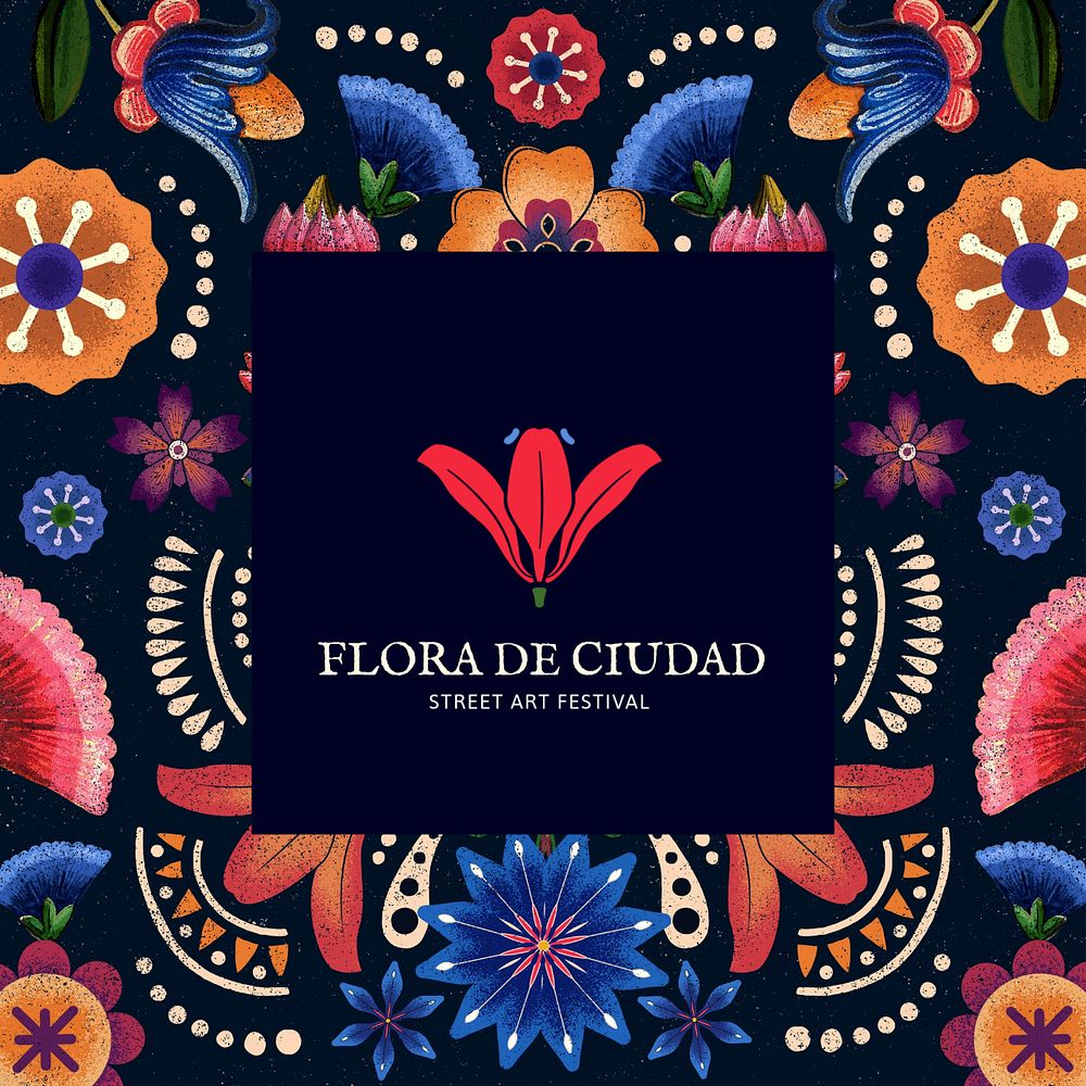 Editable Instagram post template, Mexican ethnic lower design