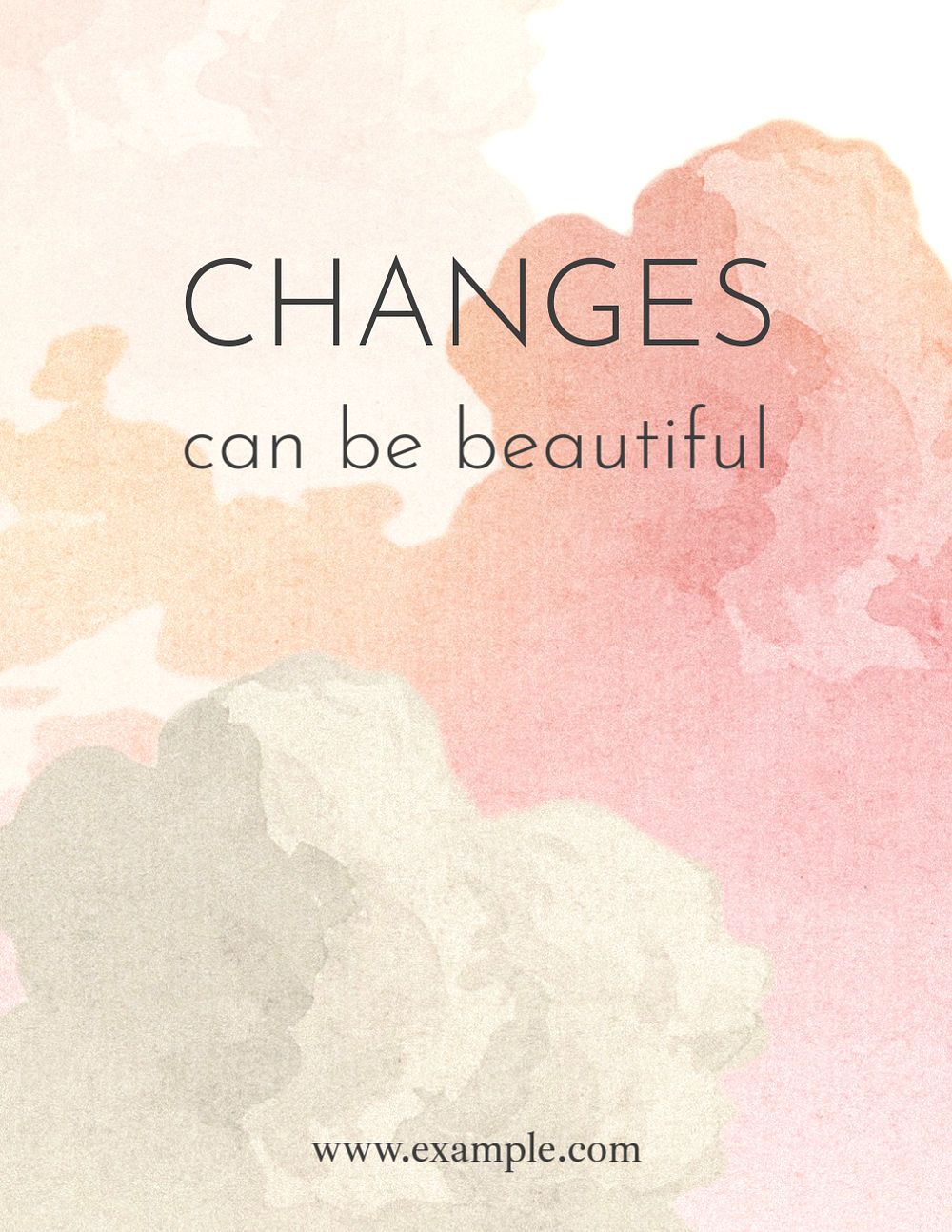 Motivational quote flyer template, watercolor aesthetic editable design