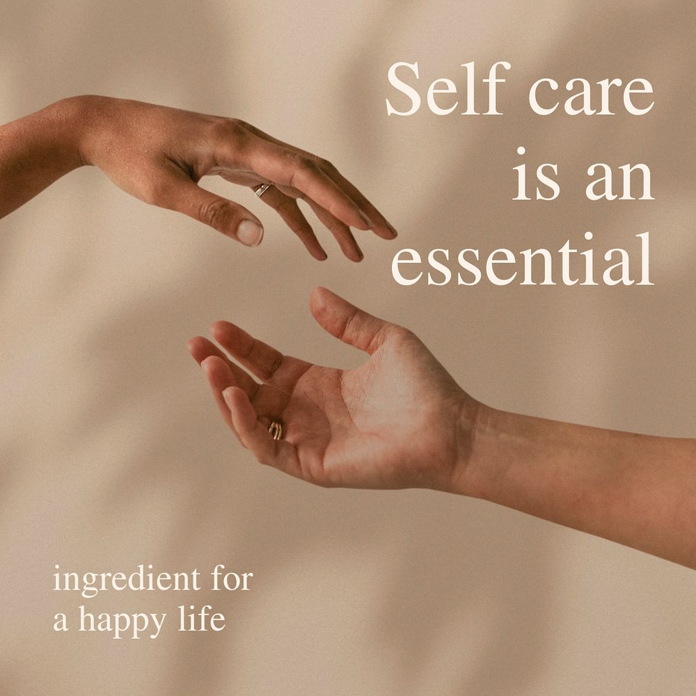 Self-care aesthetic Instagram post template