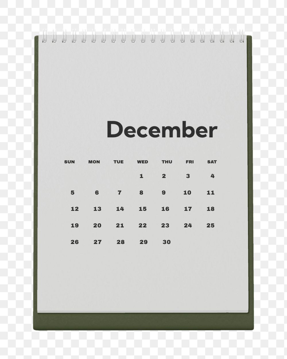 Desk calendar mockup, off white 3D rendering design 