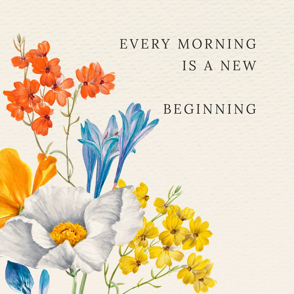 Floral Facebook post template, motivational quote design