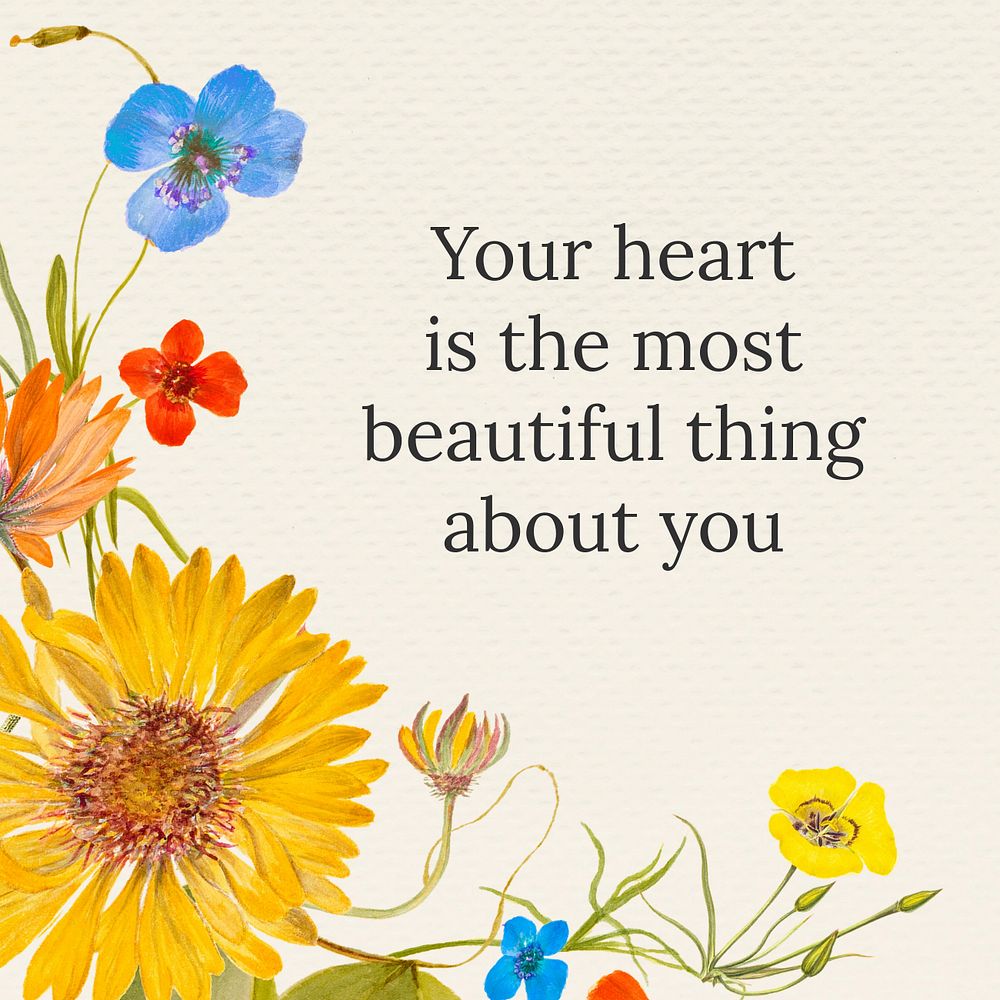 Floral Facebook post template, inspirational quote design
