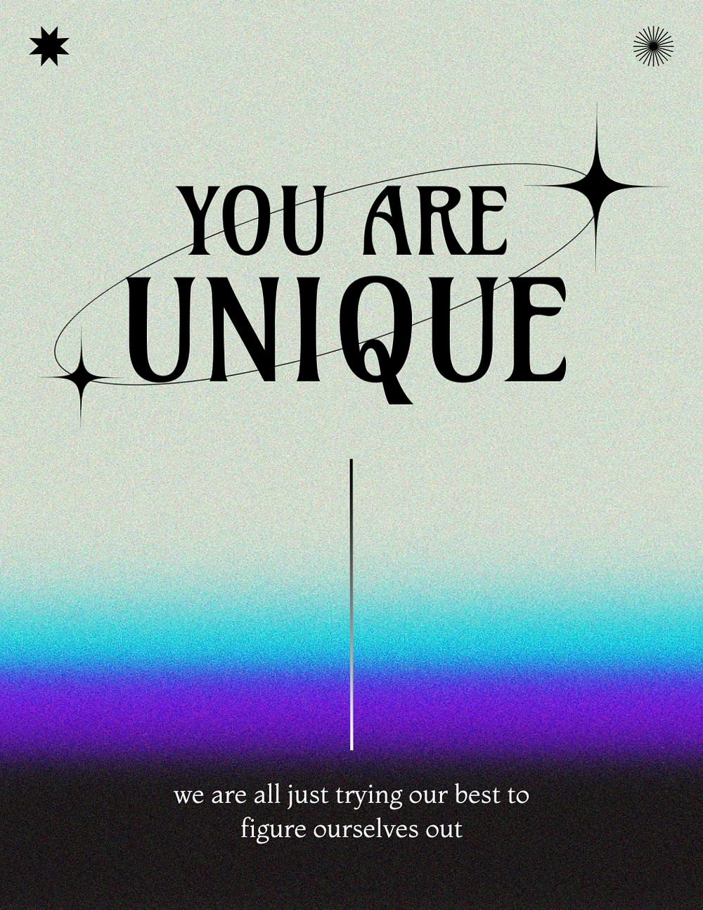 Being unique  editable flyer template, gradient design 