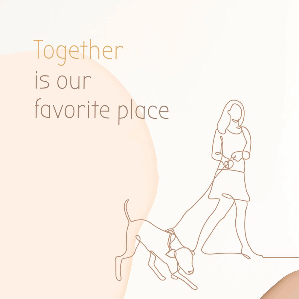 Hobby Facebook post template, walking dog line art design
