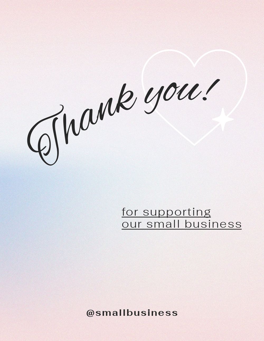 Thank you editable flyer template, pink gradient design