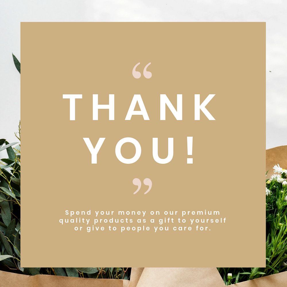 Thank you Instagram post template, editable minimal design