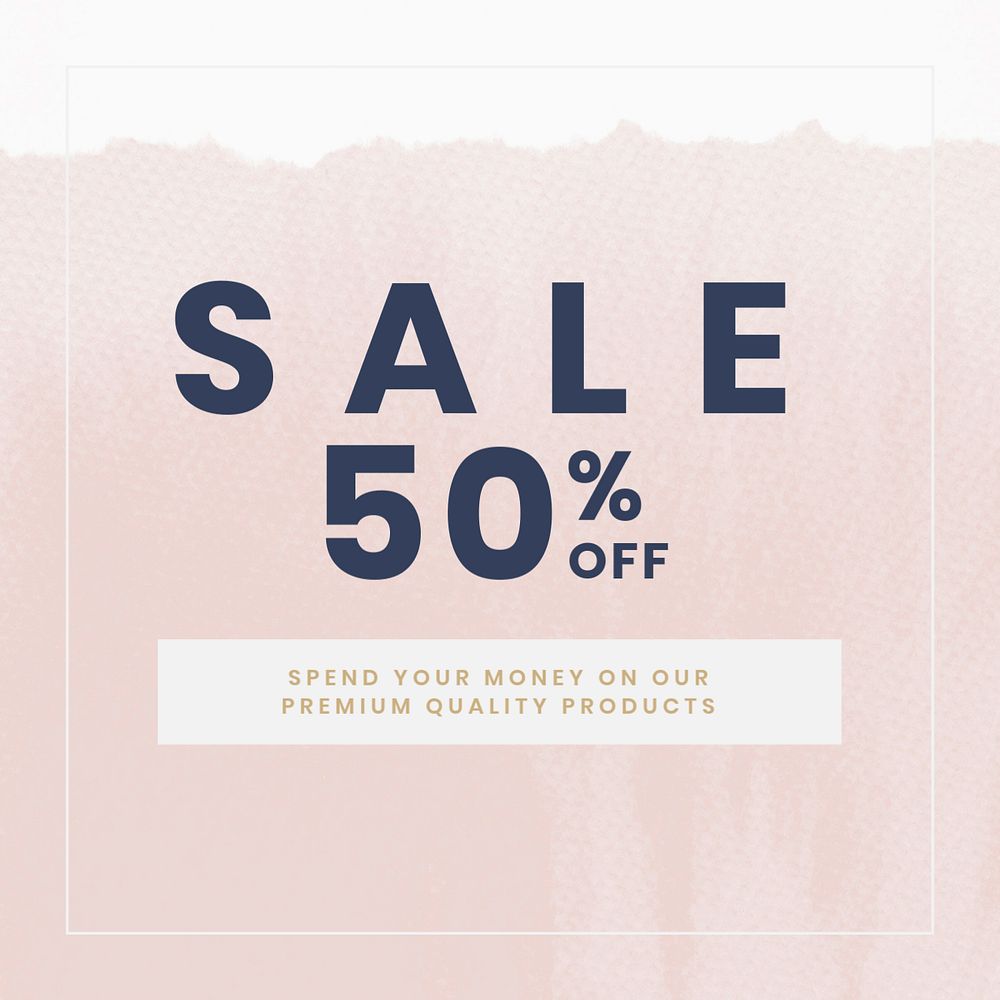 Sale Instagram post template, editable minimal design