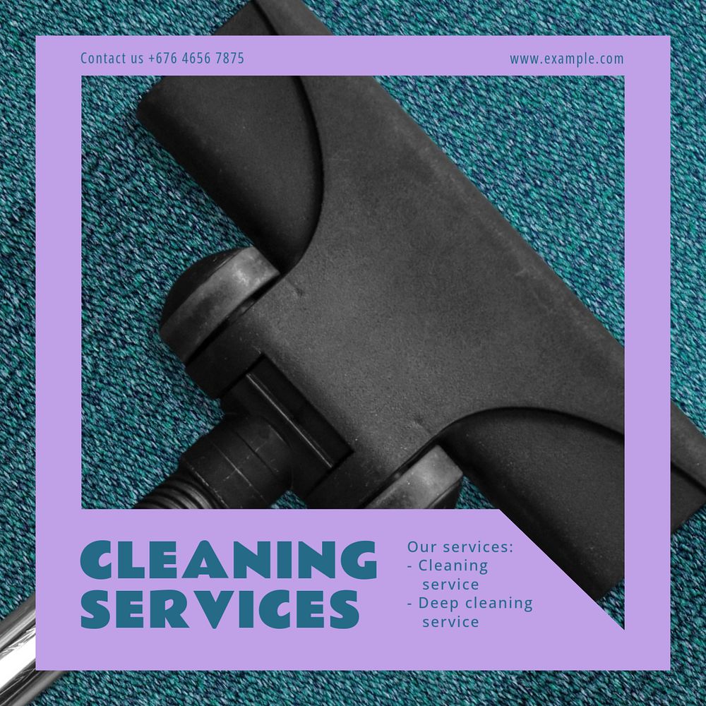 Cleaning service Instagram post template, editable design