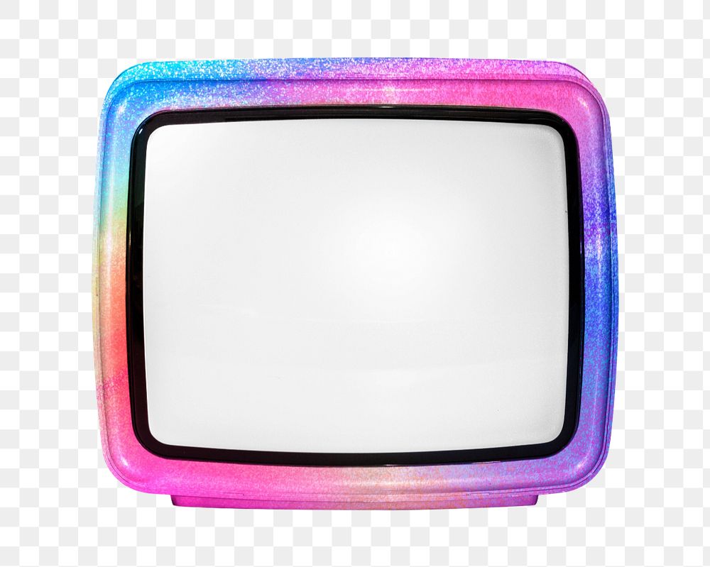 Retro television mockup, colorful aesthetic design