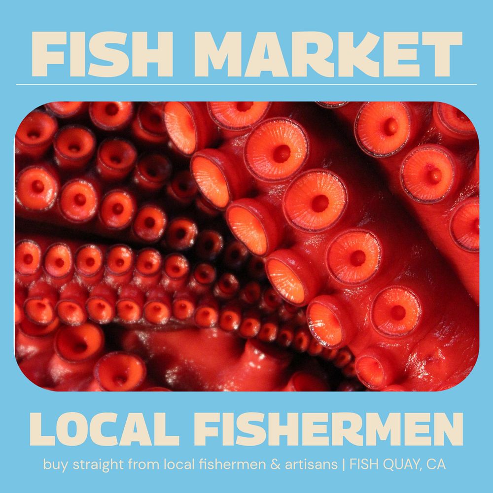 Fish market Instagram post template, editable design