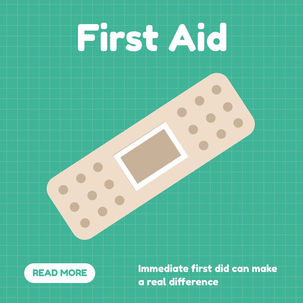 First aid Instagram post template, medical design