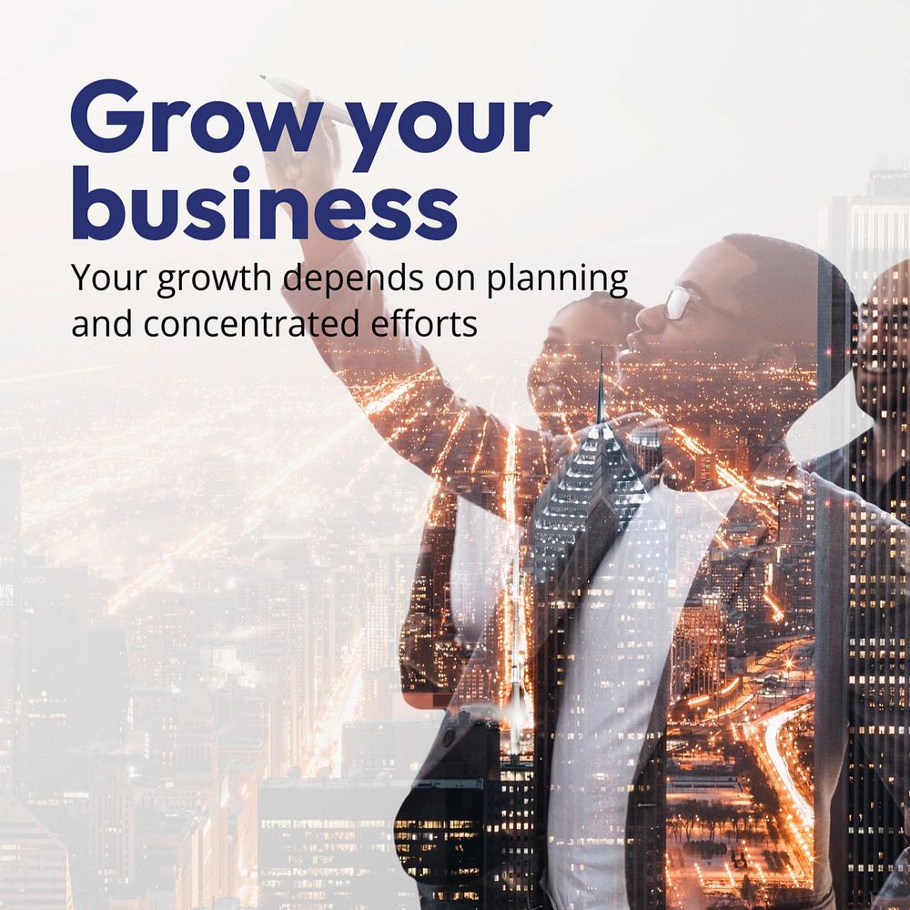 Business, Instagram post template, editable remixed media design