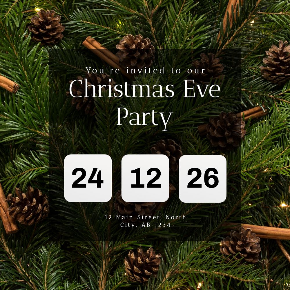 Christmas eve party Instagram post template