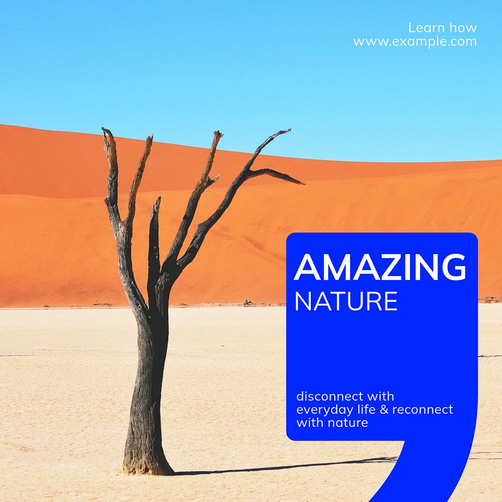 Amazing nature Instagram post template, editable text