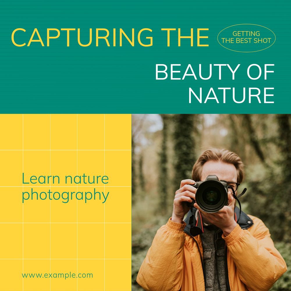 Nature Instagram post template, editable text