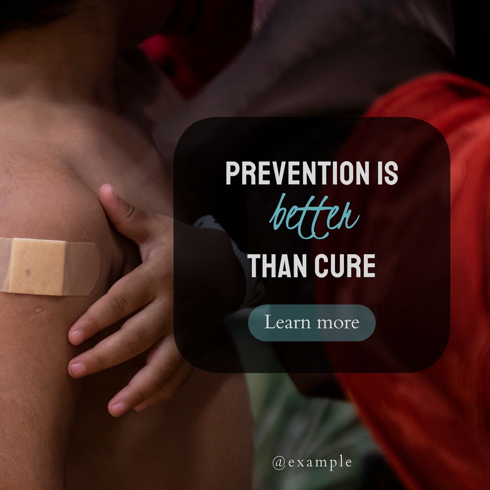 Prevention not cure Instagram post template, editable design