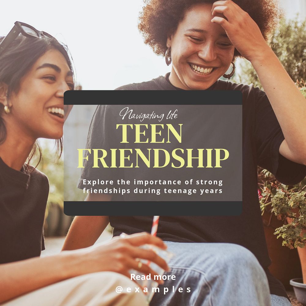 Teenager Facebook post template, editable design Instagram post template, editable text