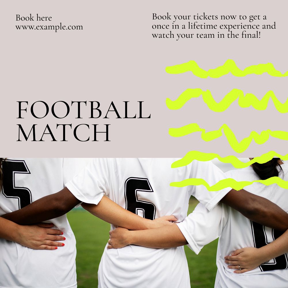 Football match Instagram post template, editable text