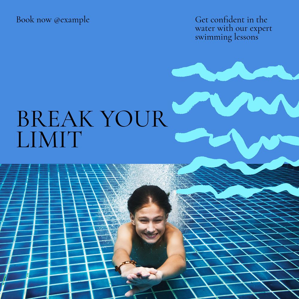 Break your limit Instagram post template, editable text