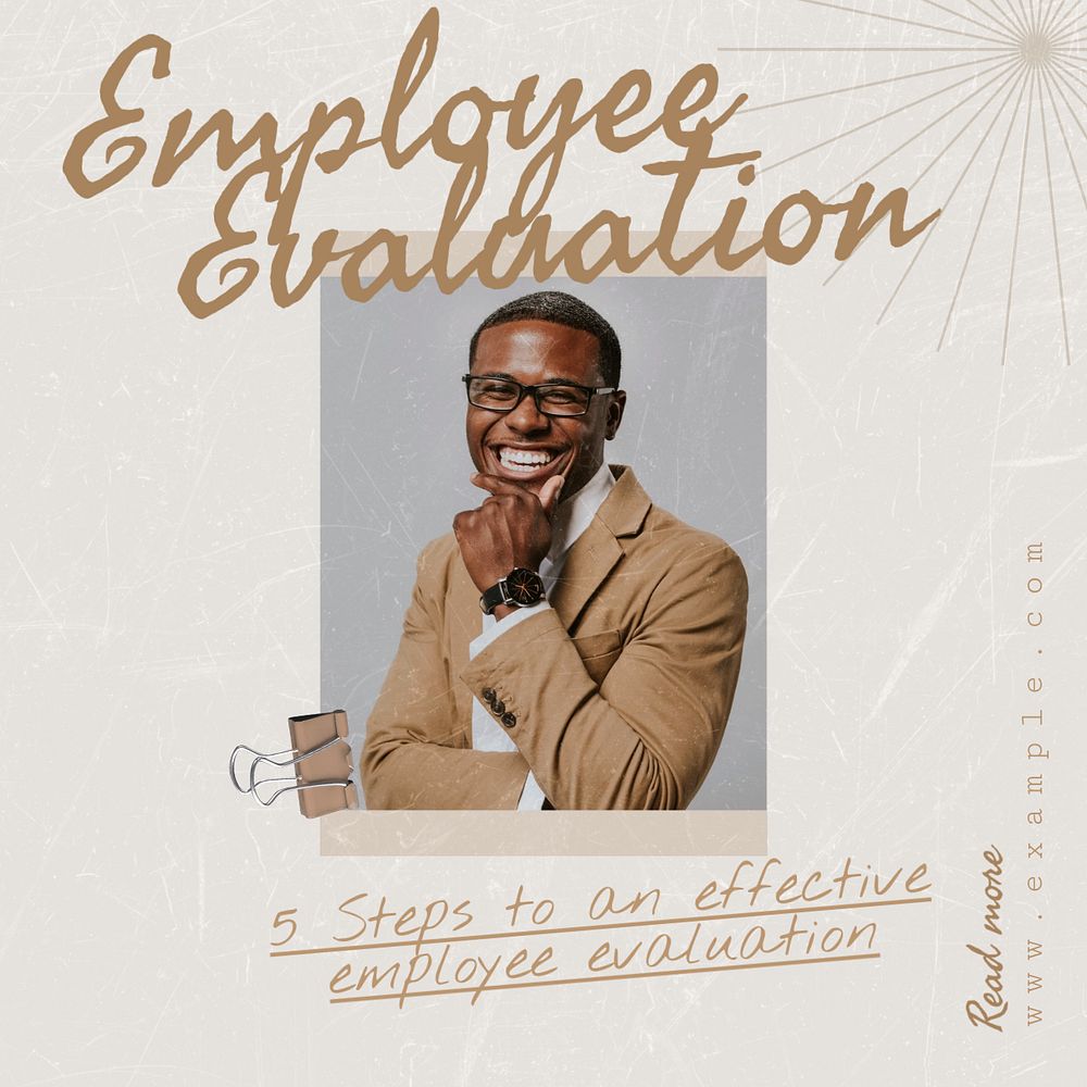 Employee evaluation Instagram post template, editable text