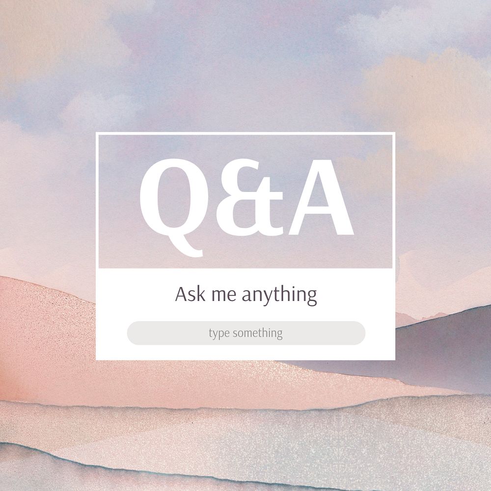 Questions & answers Instagram post template, editable text