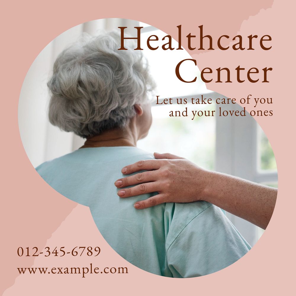 Healthcare center Instagram post template, editable social media design