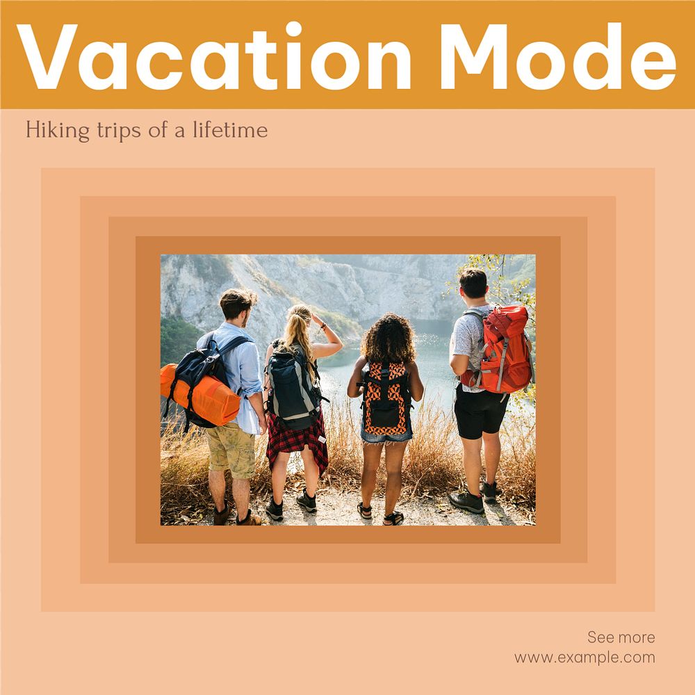 Vacation mode Instagram post template, editable social media design