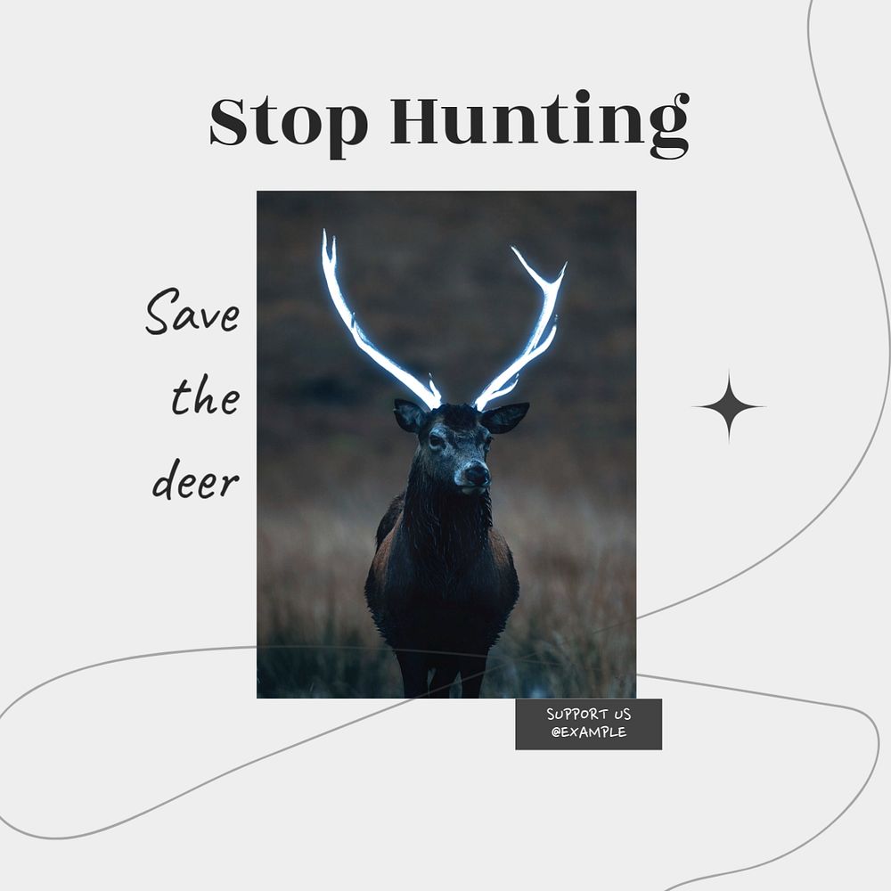 Stop hunting Instagram post template, editable social media ad