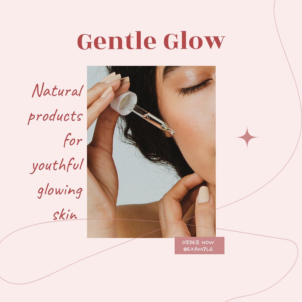 Gentle glow Instagram post template, editable social media ad