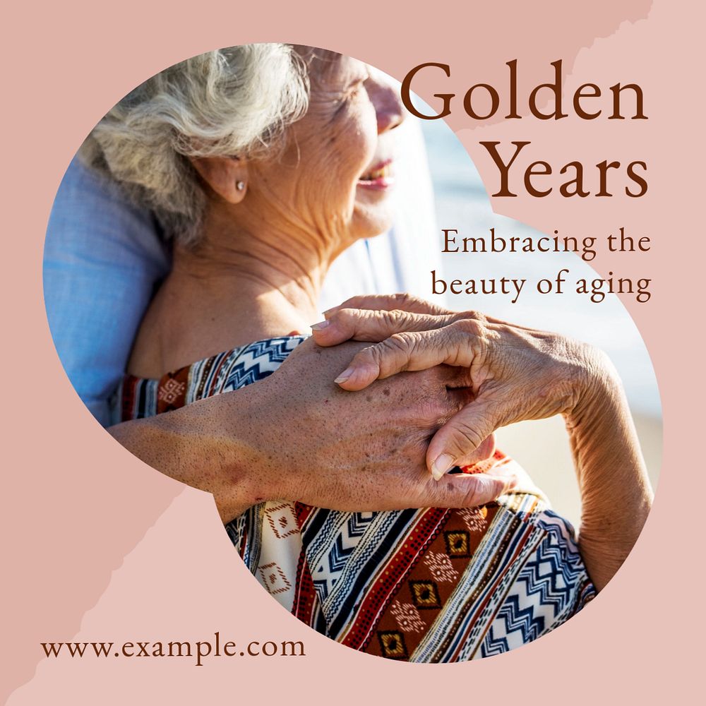 Golden years Instagram post template, editable social media design