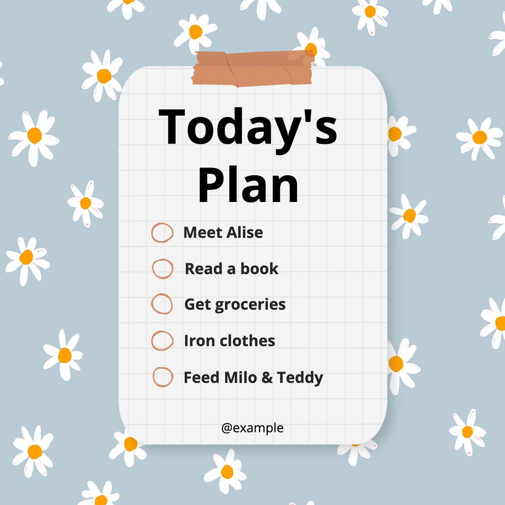 Today's plan Instagram post template