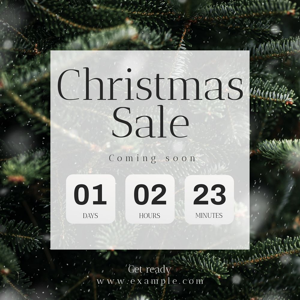 Christmas sale post template, editable text for social media