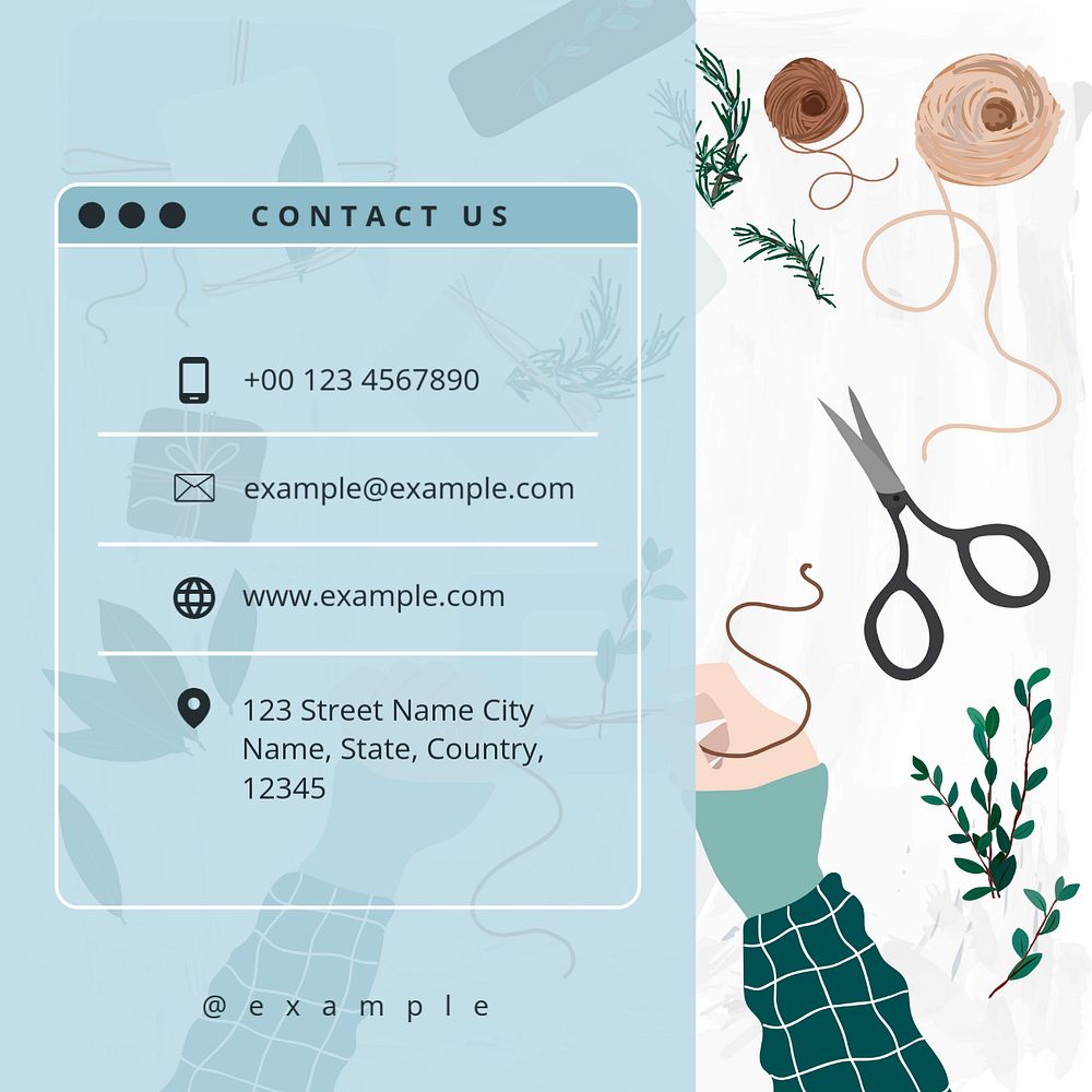 Contact us Instagram post template, editable design