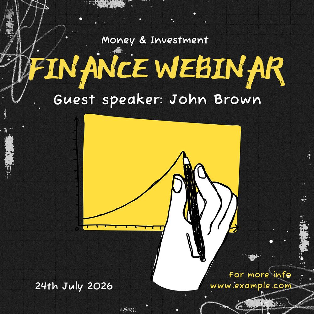 Finance webinar Instagram post template, editable text