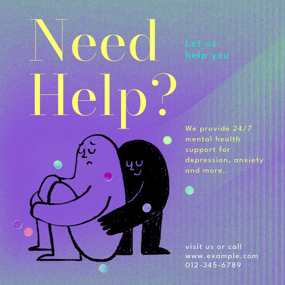 Need help? Instagram post template, editable text