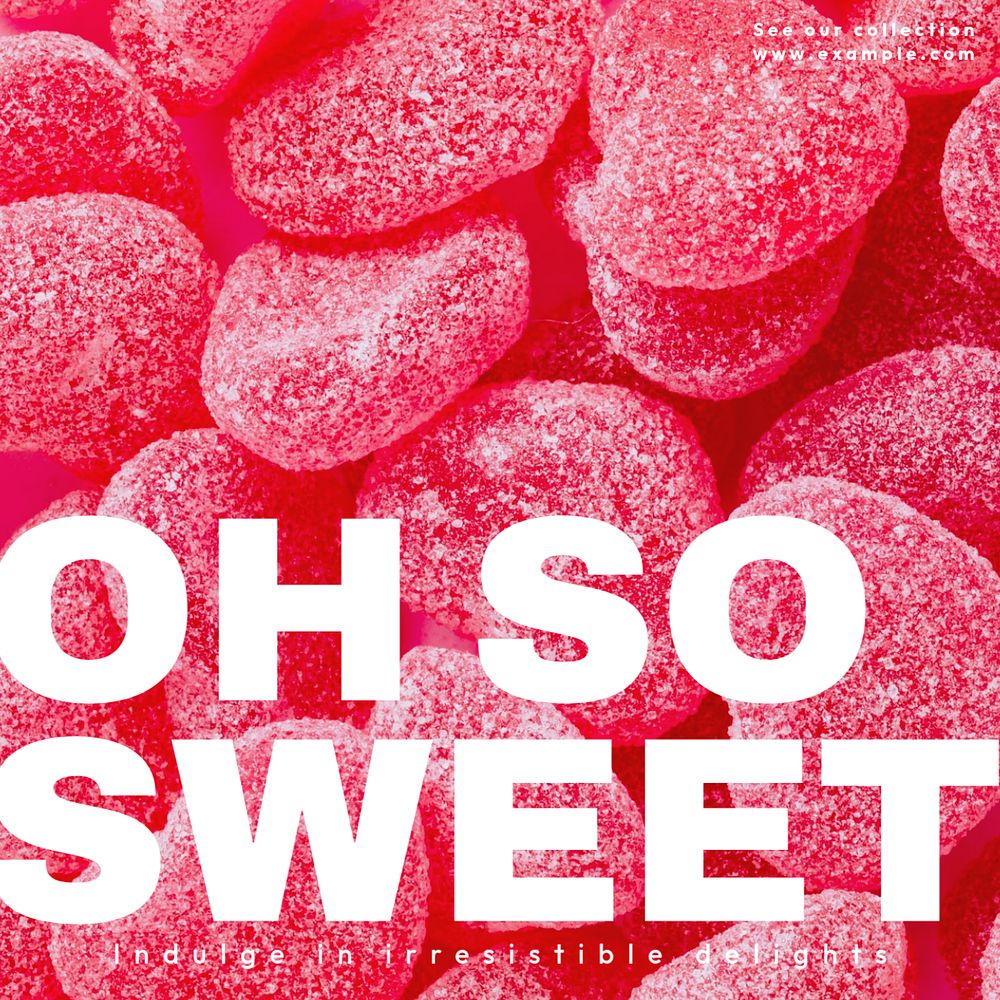 Sweets Instagram post template, editable text