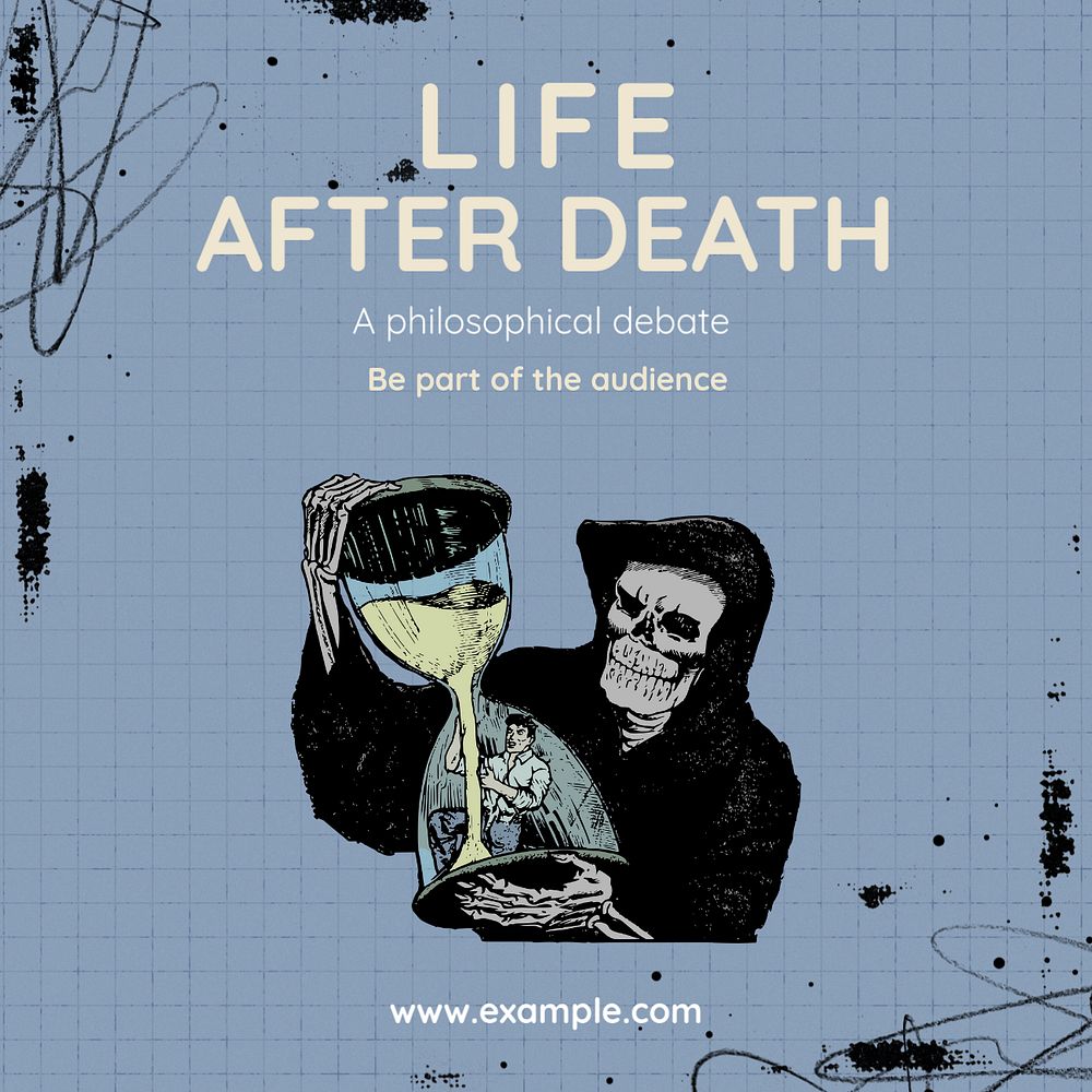 Life after death Instagram post template, editable text