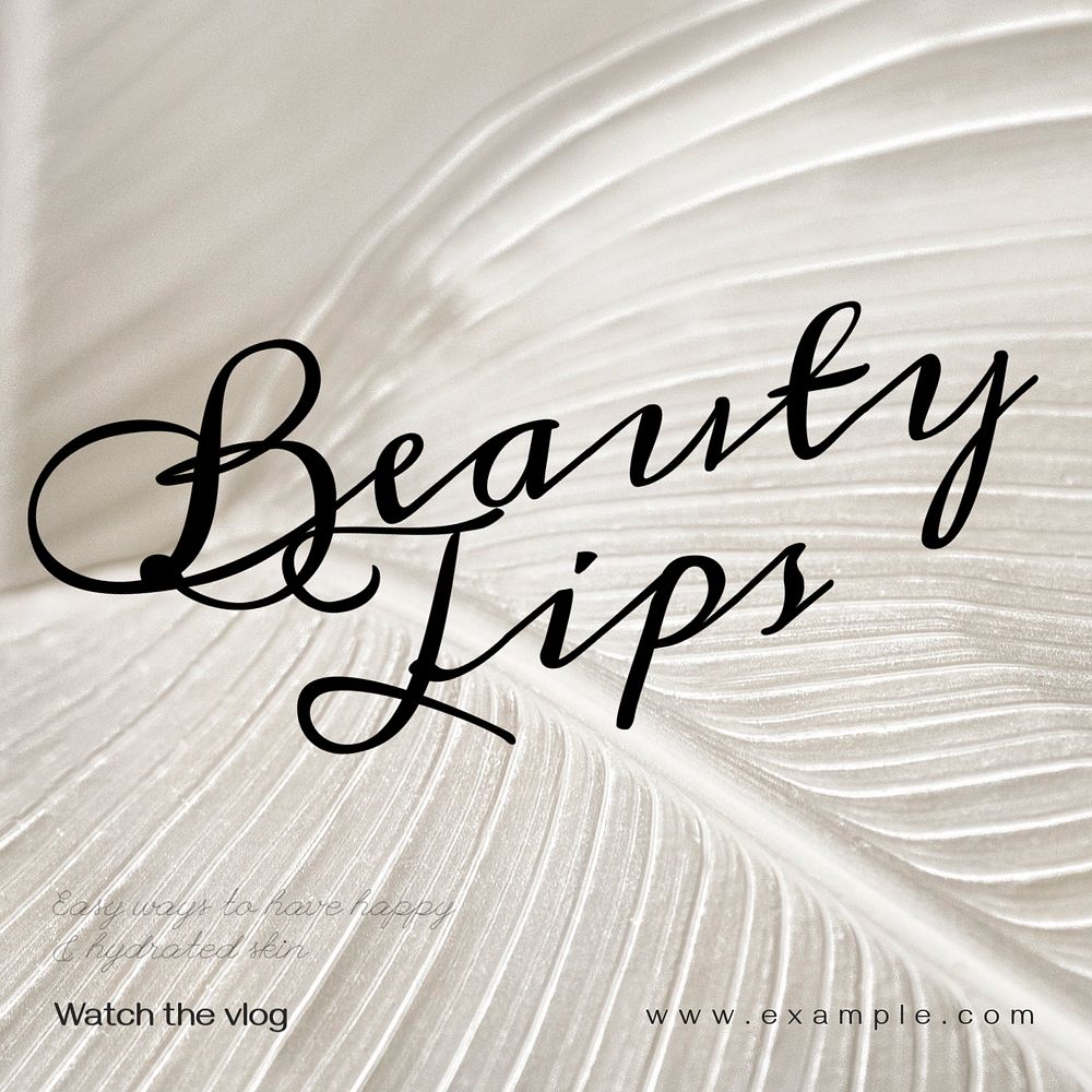 Beauty tips Instagram post template, editable text